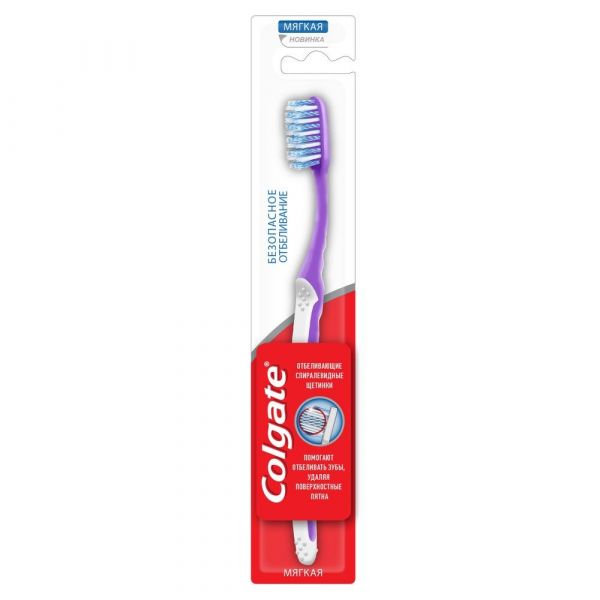Колгейт зубная щетка безопасное отбеливание мягк.
