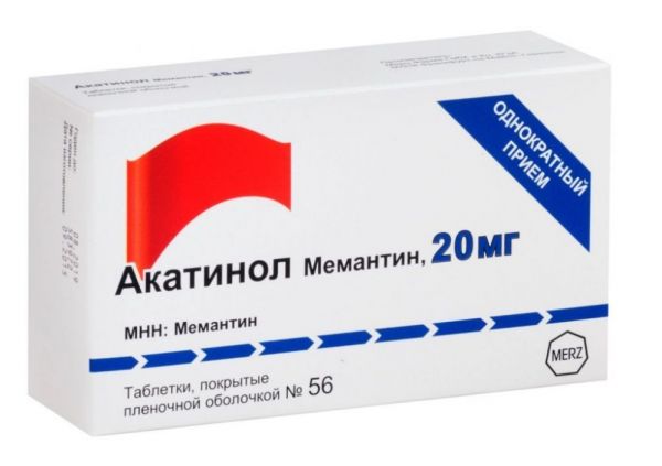 Акатинол мемантин 20мг таблетки №56