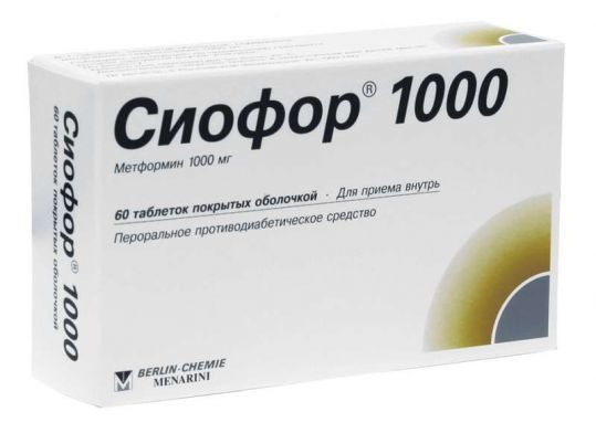 Сиофор 1000мг таблетки покрытые плёночной оболочкой №60