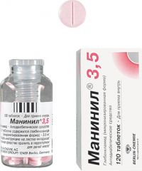 Манинил 3.5мг таблетки №120 (BERLIN-CHEMIE AG/ MENARINI GROUP AG)