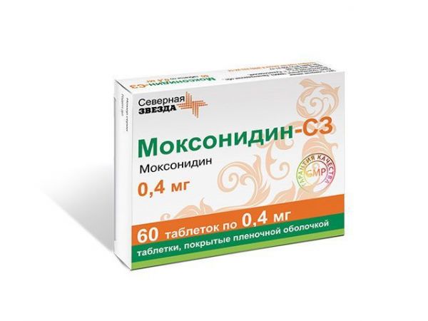 Моксонидин 0,4мг таблетки покрытые плёночной оболочкой №60