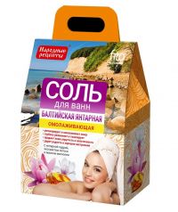 Народные рецепты соль для ванн 500г балтийская янтарная 6143 (ФИТОКОСМЕТИК ООО)