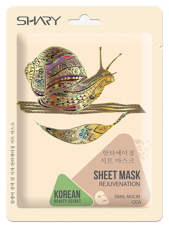 Шери маска на тканевой основе 25г муцин улитки и центелла азиатская