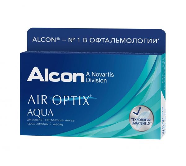 Линза контактная air optix aqua -1,00