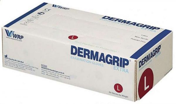 Перчатки нестерильные dermagrip extra пара l
