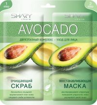 Шери комплекс-уход для лица avocado скраб+восст.маска (ANCORS CO. LTD)