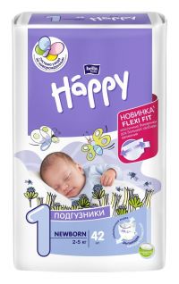 Белла подгузники baby happy №42 д/новорожд (TZMO S.A.)