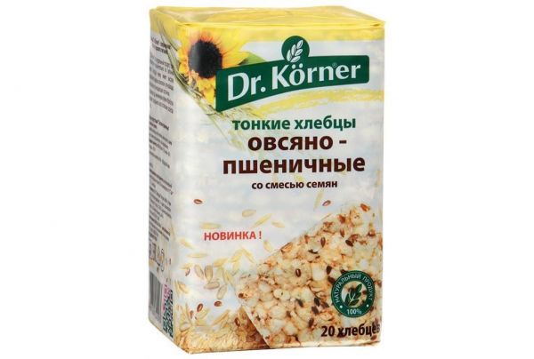 Др.корнер хлебцы овсяно-пшеничные со смесью семян 100г