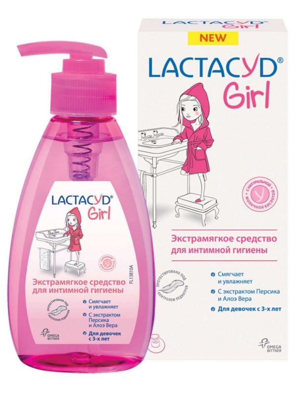 Лактацид средство для интимной гигиены 200мл для девочек