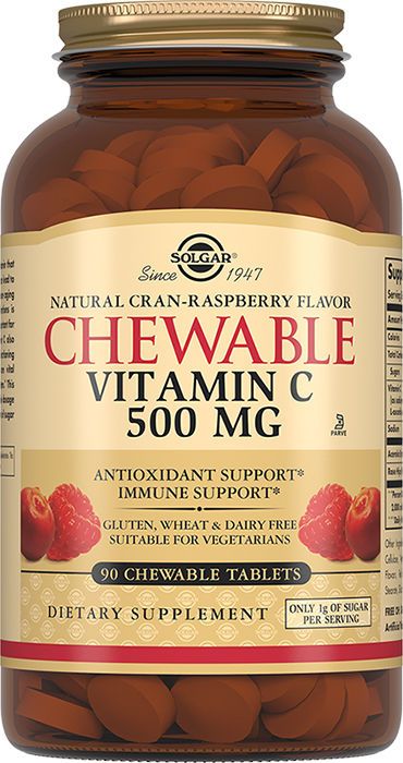 Солгар витамин c 500мг таблетки №90 малина