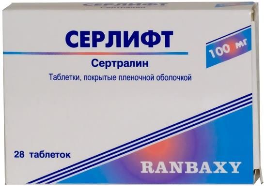 Серлифт 100мг таблетки покрытые плёночной оболочкой №28 (Sun pharmaceutical industries ltd.)