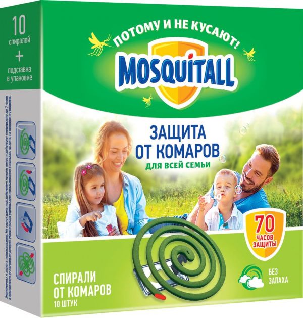 Москитол спираль защита для взрослых от комаров №10