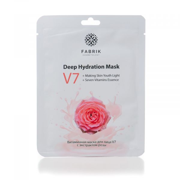 Фабрик косметолоджи маска для лица тканевая v7 экстракт розы
