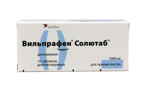 Вильпрафен солютаб 1000мг таблетки диспергируемые №10
