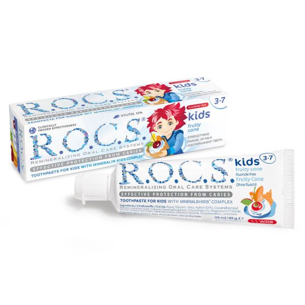 Рокс зубная паста кидс 45г фруктовый рожок 3-7 лет
