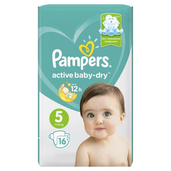 Памперс подгузники active baby-dry 5 № 16 юниор 11-18кг