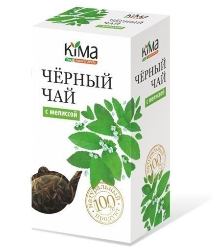 Кима чай черный байховый листовой высшего сорта 50г с мелиссой