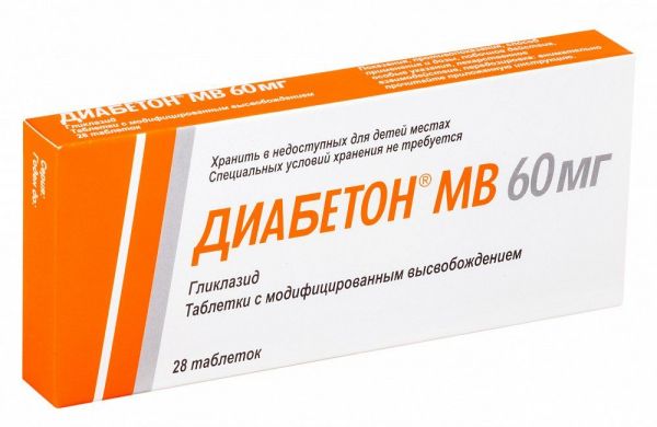 Диабетон mb 60мг таблетки модиф.высв. №28