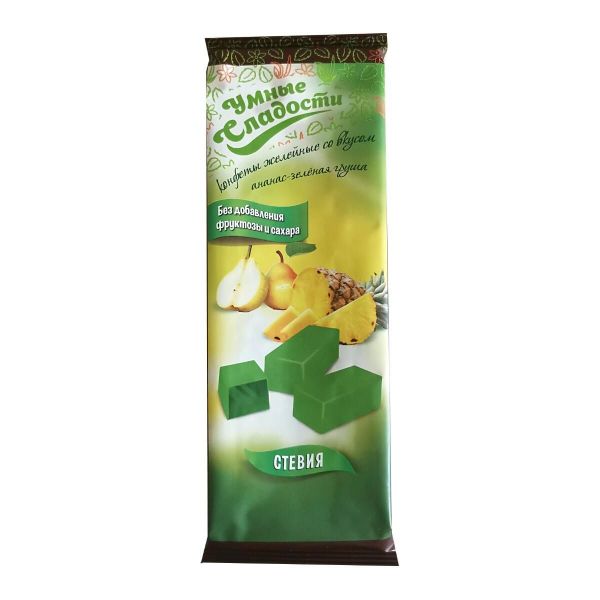 Умные сладости конфеты желейные 90г ананас груша