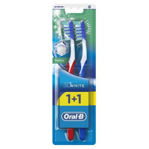 Орал би зубная щетка 3d свежесть средняя 40 1+1шт
