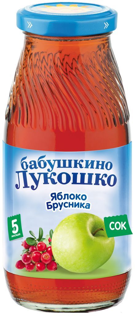 Бабушкино лукошко сок 200мл яблоко брусника без сахара