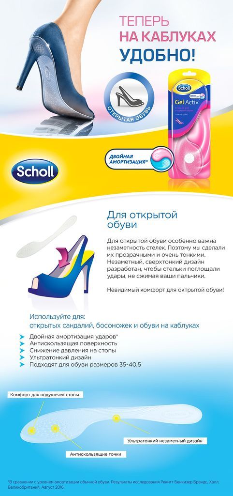 Шолл стельки gelactiv для обуви открытой (Reckitt benckiser healthcare limited)