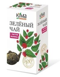 Кима чай зелёный байховый листовой высшего сорта 75г с листом малины (ФИРМА КИМА ООО)