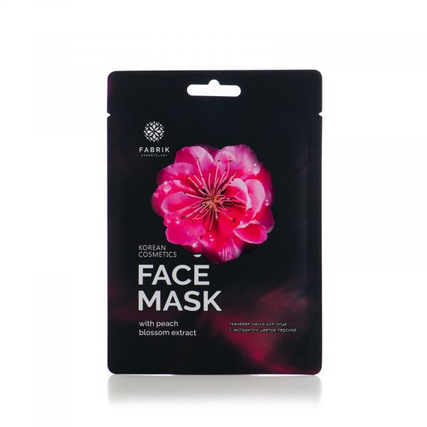 Фабрик косметолоджи маска для лица тканевая 25г экстракт цветов персика