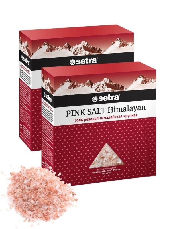 Соль пищевая setra 500г розовая гималайск. крупная