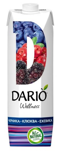 Дарио велнес нектар 0,95л черника клюква ежевика фруктоза (САНФРУТ ООО)