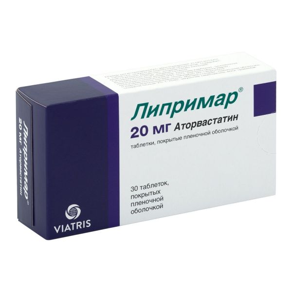 Липримар 20мг таблетки покрытые плёночной оболочкой №30 (Pfizer pharmaceuticals llc/ pfizer mnf deutschland gmbh_2)