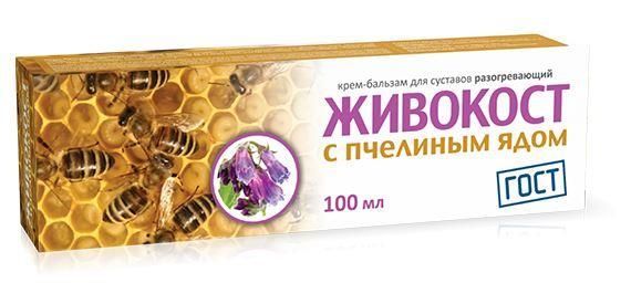 Живокост крем-бальзам для суставов пчелиный яд 100мл