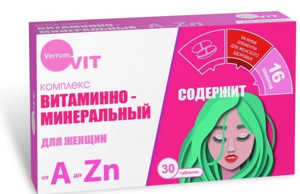 Витаминно-минеральный комплекс а-zn таб. №30 д/женщин етм