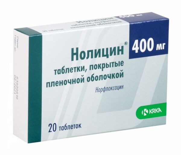 Нолицин 400мг таблетки покрытые плёночной оболочкой №20 (Krka d.d./ вектор-медика зао)