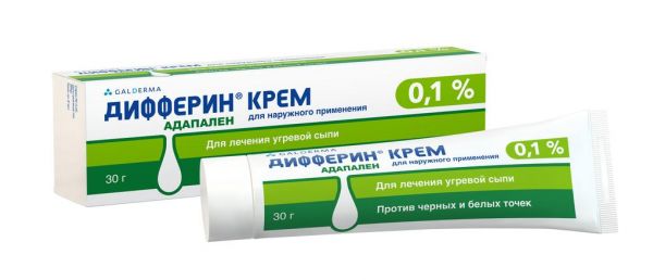 Дифферин 0.1% 30г крем для наружного применения. №1 туба (Galderma laboratoires s.a.)