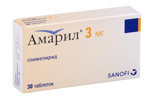 Амарил 3мг таблетки №30 (Sanofi-aventis s.p.a.)