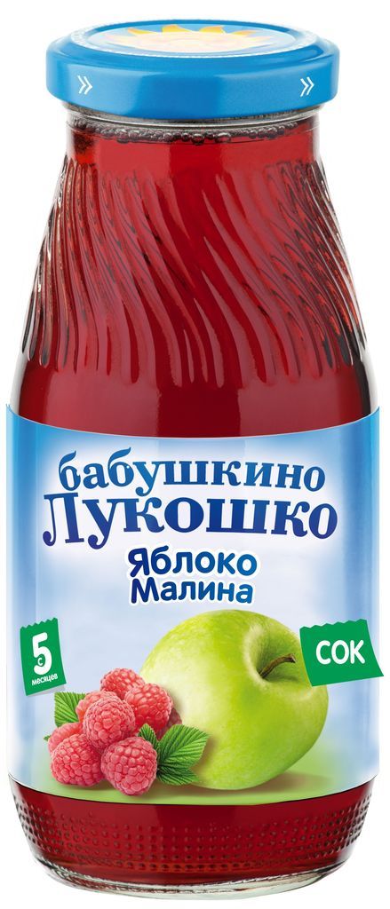 Бабушкино лукошко сок 200мл яблоко малина осветл. б/сахара