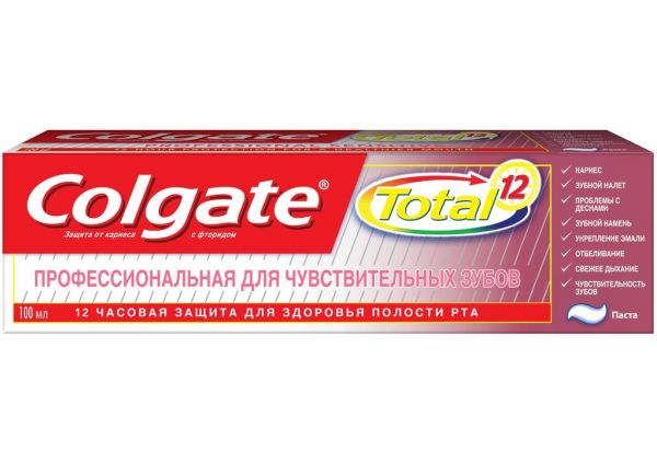 Колгейт зубная паста total12 профессиональная 100мл д/чувст. зубов