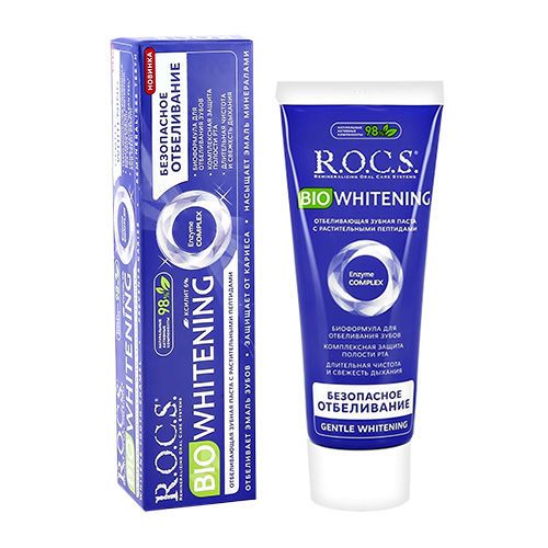 Рокс зубная паста 94г biowhitening безопасное отбеливание