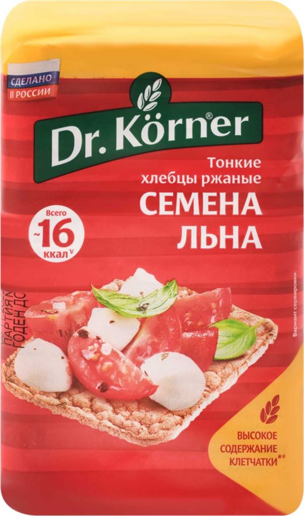 Др.корнер хлебцы ржаные 100г с семенами льна