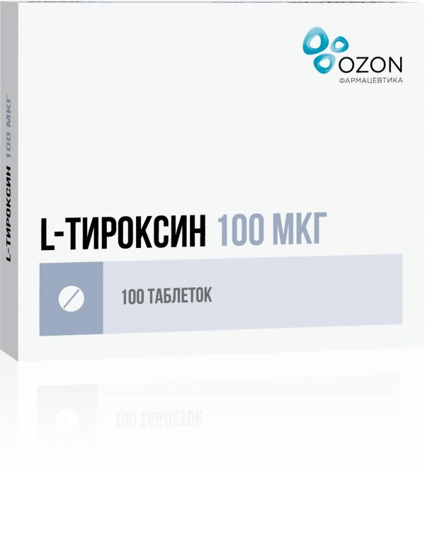 L-тироксин 100мкг таблетки №100