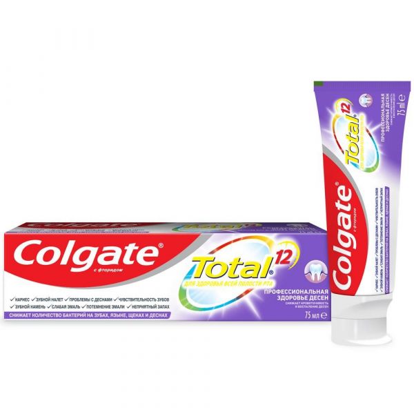 Колгейт зубная паста total12 pro 75мл здоровье десен