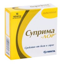 Суприма-лор таблетки для рассасывания №16 лимон (SHREYA LIFE SCIENCES PVT. LTD.)