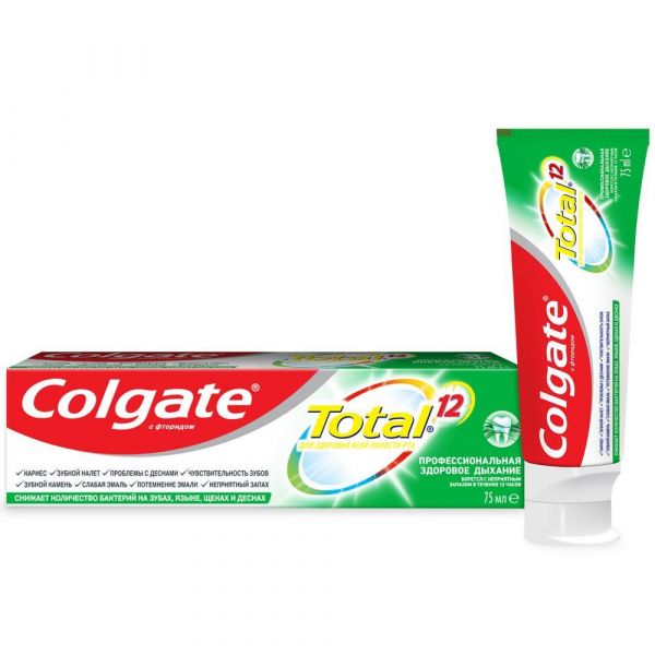 Колгейт зубная паста total12 pro 75мл здоровое дыхание