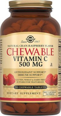 Солгар витамин c 500мг таблетки №90 малина (SOLGAR VITAMIN AND HERB)