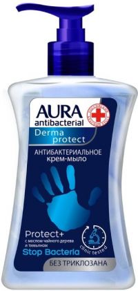 Аура крем-мыло антибактериальное 250мл (КОТТОН КЛАБ ООО)