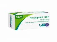 Метформин-тева 850мг таблетки покрытые плёночной оболочкой №60 (TEVA PHARMACEUTICAL INDUSTRIES LTD.)