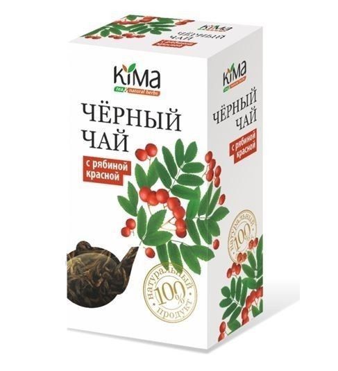 Кима чай черный байховый листовой высшего сорта 50г с ягодами красн. рябины