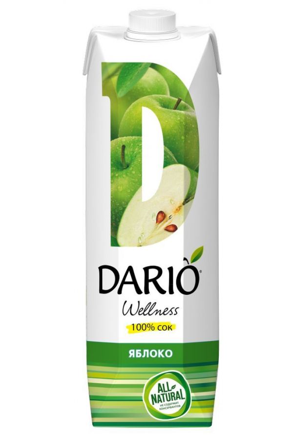 Дарио велнес сок 0,95л яблоко б/сахара