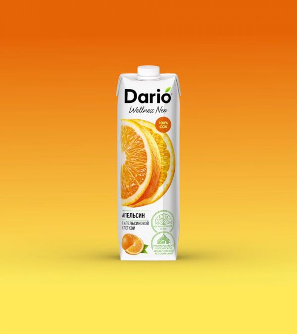 Дарио велнес сок 1л апельсиновый от 3 лет